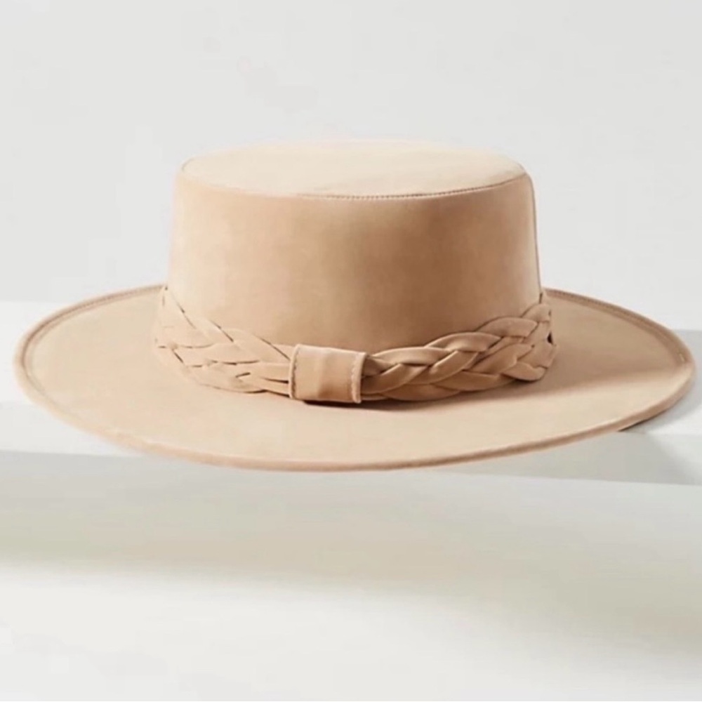 Anthropologie ASN Ashton Trimmed Boater Hat - Picture 2 of 7
